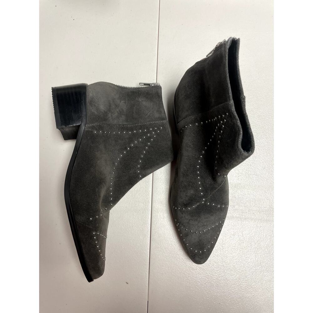 GREY CITY Women's Wendy Studded Bootie Iron Grey Suede Size 6.5 Pointed Toe